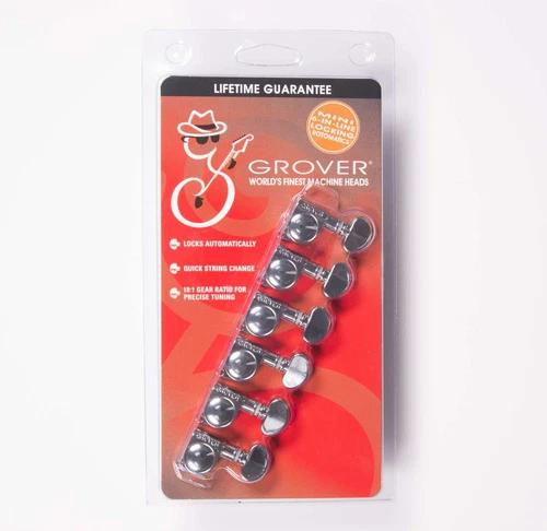 Grover 406C6 Mini Locking Rotomatic 6 In line Tuners - Chrome