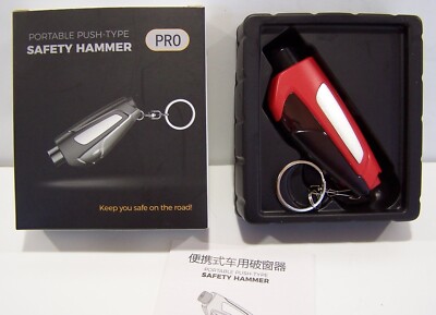 Portable Push Type Safety Hammer Pro -Seat Belt Cutter Glass Break Hammer CS-B12