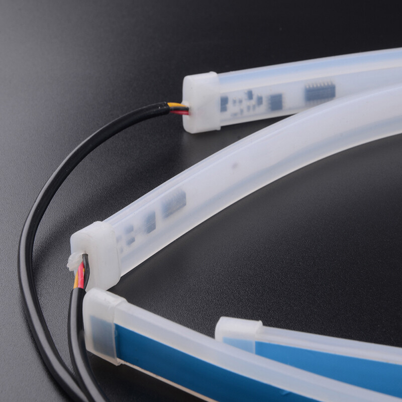 Led YM E-Bright LED Strip Lights – Switchback DRLs For Cars, SUVs & Motorcycles (2x24", Amber/Red) Turn Signal Bulb - Foto 2