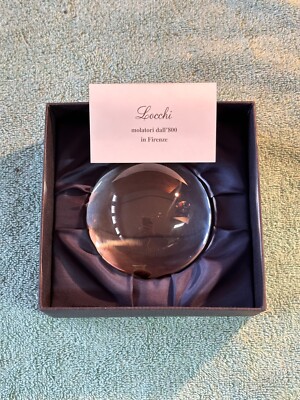 Locchi Grinders of Florence 1800's Hand Made Milled Crystal signed Paperweight
