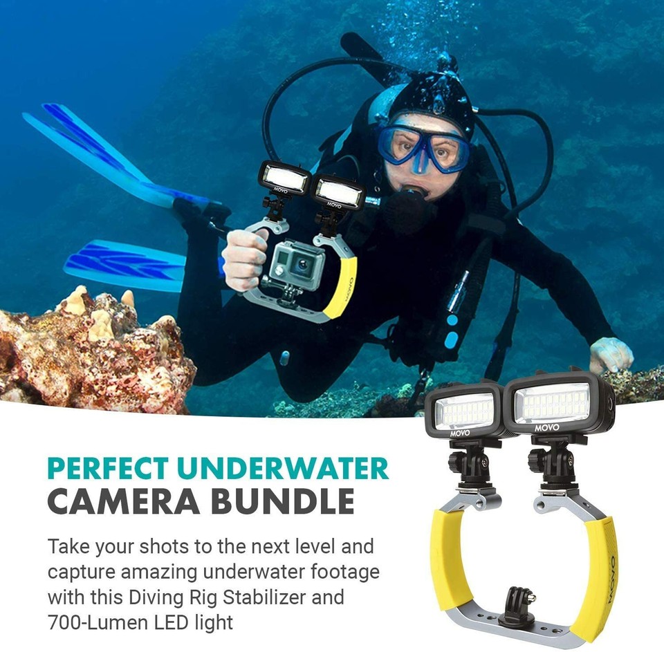 Diving Rig Bundle Movo Underwater Scuba Diving Rig Bundle with 2 Waterproof LED Lights ...