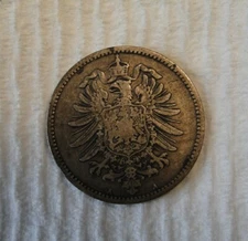 1881 A GERMAN WILHELM I  1 MARK ~ .900 SILVER COIN