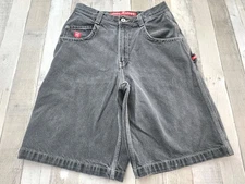 Vintage JNCO Faded Black Wide Leg Shorts Crown Men's 30x12(tag 31)