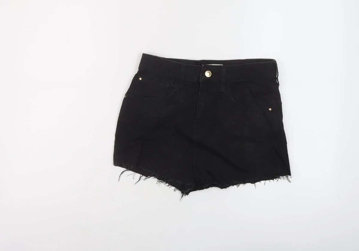 Short Femme River Island Taille UK 12 (M) - Noir, Taille Haute, Motifs été - Occasion Très Bon état