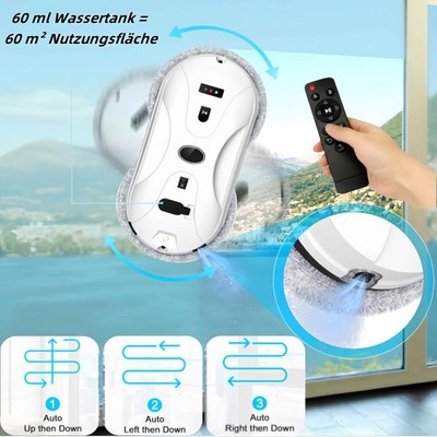 Intelligent Fensterputzroboter mit Dual-Sprüher,Fernbedienung Sicherheitsseil