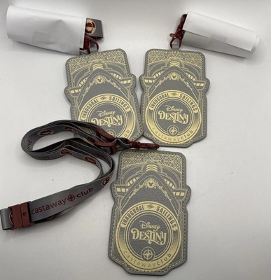 Disney Destiny Inaugural Sailings Castaway Club Silver Lanyard DCL NEW 3 Pack