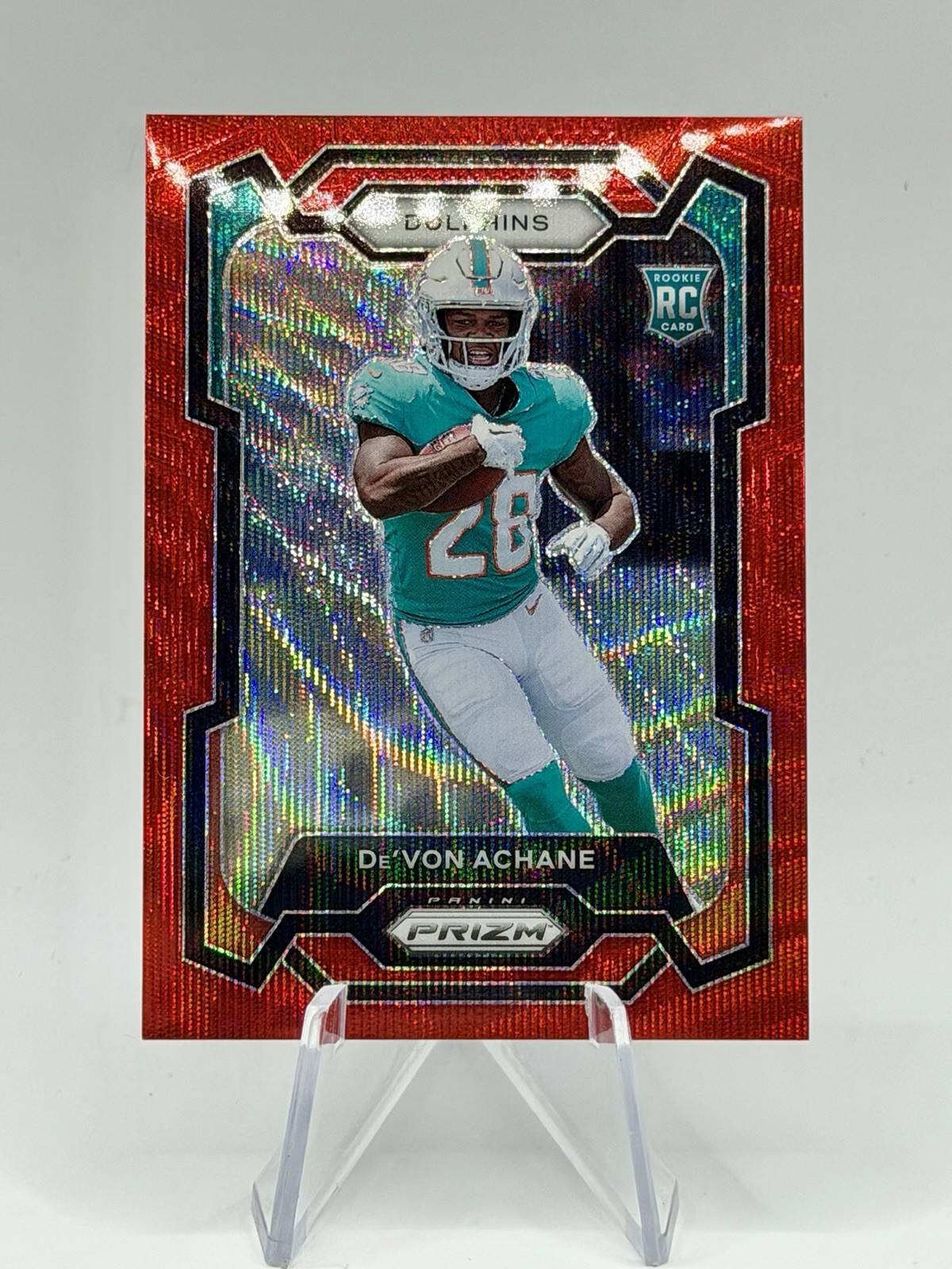 De'Von Achane Panini Prizm #365 Red Wave