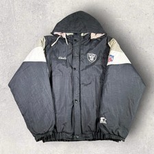 Vintage Starter Los Angeles Raiders Puffer Jacket NFL 90s Men s L Football Rare