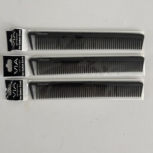 Via VCIT4 Professional Carbon Cutting Combs, 3- Pack, Anti-Static