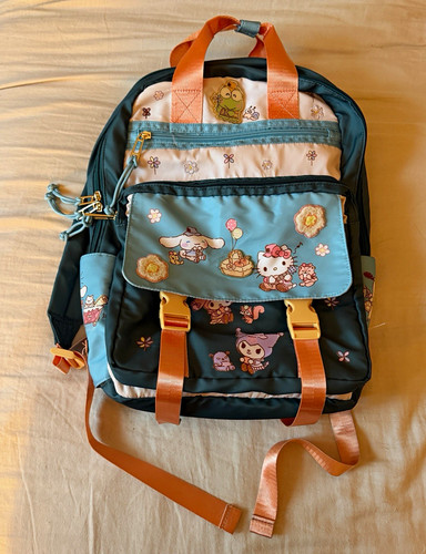 BoxLunch Sanrio Hello Kitty Backpack Blue/Pink Zip Pockets Adjustable Straps