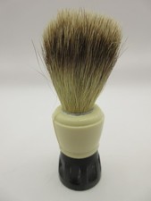Vintage MADE RITE U.S.A. STERILIZED PURE Badger Shaving Brush Black/Ivory 400