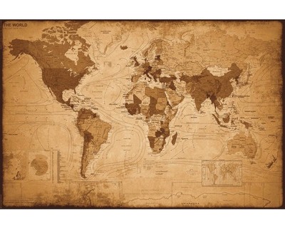 Maxiposter World Map antique 91,5x61 cm