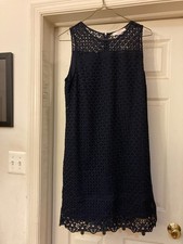NWT Loft Navy 14 Eyelit Sleeveless Dress