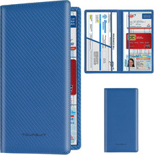 Car Registration  Insurance Card Holder, Carbon Blue  Vehicle License Document