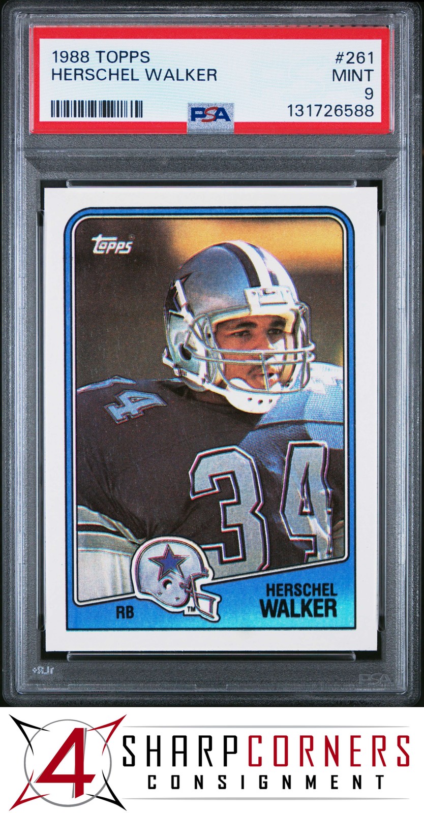 1988 TOPPS #261 HERSCHEL WALKER COWBOYS PSA 9