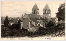 Chinon France Église Saint Mexme Postcard RPPC c1900s Collotype R Nickel