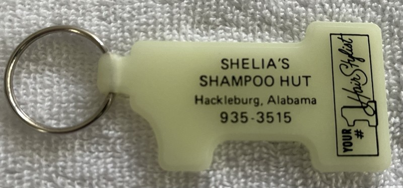 Hackleburg Alabama AL Sheila’s Shampoo Hut Key Ring #1 Hair Stylist