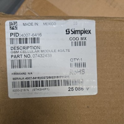 Simplex 4007-6416 GSM Cellular Module 4G/LTE  4007 Cell Dialer 