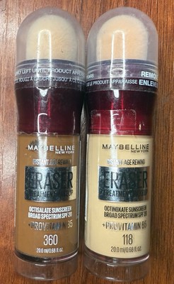 MAYBELLINE NY INSTANT AGE REWIND ERASER FOUNDATION SPF 20 #360 118 Lot Of 2