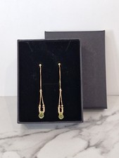 9ct Yellow Gold Faceted Peridot Dangle/Drop Earrings