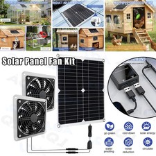 Solar Panel Fan kit, 30W Solar Powered Fan with Dual IP57 Waterproof Fans