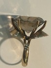 Vintage Solid 14k Gold Huge Retro Smoky Quartz  Cocktail Ring  9.1  Grams Signed — photo 6