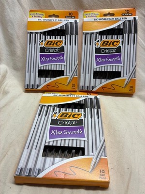 30 NEW BIC CRISTAL XTRA SMOOTH BALL PENS -BLACK INK