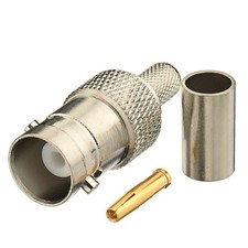 Eightwood 10pcs BNC Female Crimp RF Connector 50 ohm for Small, female