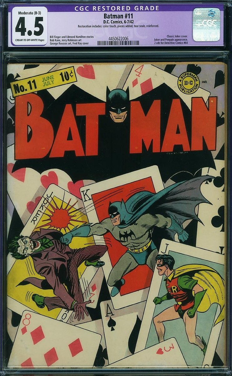 DC アメコミ JOKER BATMAN ジョーカー 11冊 1942 D.C. Comics Batman 11 CGC 4.5. Classic Joker Cover | eBay