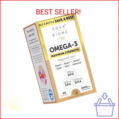 Enzymedica Aqua Biome Maximum Strength Omega 3 Fish Oil, 60 Softgels