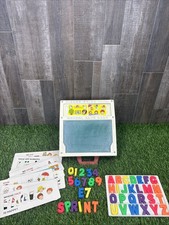 Vintage Fisher Price School Days Desk Letters Numbers Cards Lot