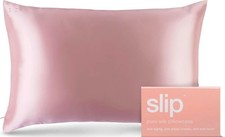 slip The Original Queen Pure Silk Pillow Case 22 Momme Mulberry Silk, Light Pink