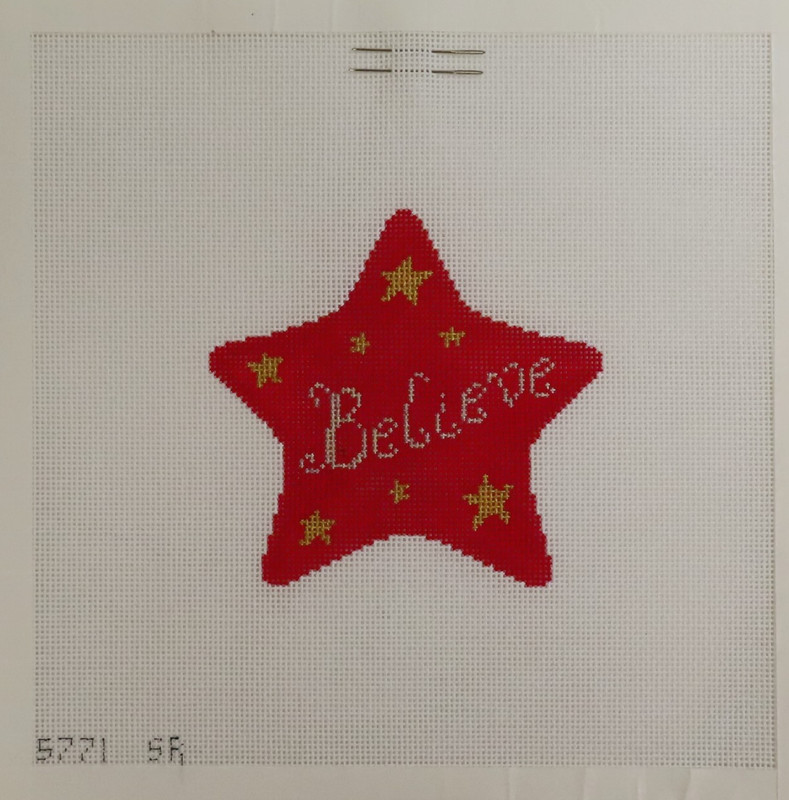 HANDPAINTED NEEDLEPOINT - Believe Star by Susan Roberts (42)