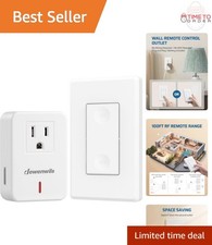 Wireless Wall Switch Outlet 120V 10A Remote Control Plug-in Power Switch