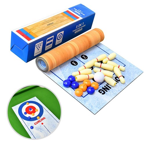 Divertido juego de mesa de rizado y bolos de tejo 3 en 1 para noches familiares - Imagen 4 de 7