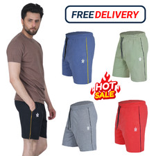 Multipack Mens Plain Jogger Shorts with Pockets Fleece Summer Casual Shorts
