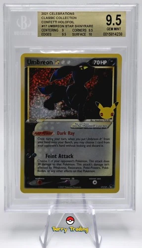 🌟 UMBREON GOLD STAR | 2021 POKÉMON CELEBRATIONS CLASSIC COLL | BGS 9.5 GEM MINT