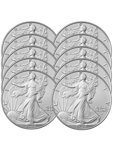 Lot of 10 - 2026 $1 American Silver Eagle 1 oz BU