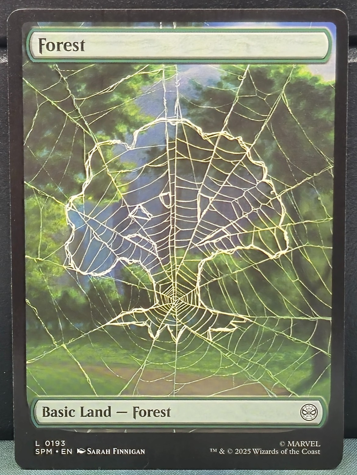 Forest L 0193 FULL ART Marvel Spider-man Near Mint Card Game Basic Land NM MTG