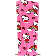 New Hello Kitty Colorful Cutie 50" x 70" Pink Rainbows Faux Fur Throw Blanket