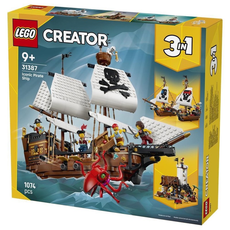 LEGO Creator Pirate Ship 3 in 1 Set 31387 with Minifigures Accessories
