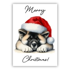 Akita Inu Christmas Dog Lovers Card From the Dog to Owner, Mum, Dad, Groomer.
