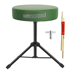 5 Core Drum Throne 3" Thick Padded Comfortable Guitar Stool Drummer Chair Adjust