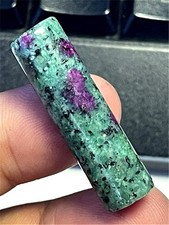 KU29919 37x10mm Beautiful Ruby in Fuchsite Cylinder Pendant Bead