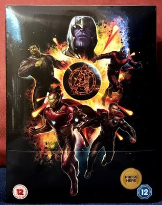Avengers Endgame 3D Zavvi Collector's Fullslip Edition Blu-ray Marvel Steelbook