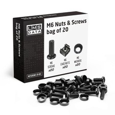 20-Pack of Black M6 Cage Nuts  Screws for Rack Mount Equipment Server 19" an...