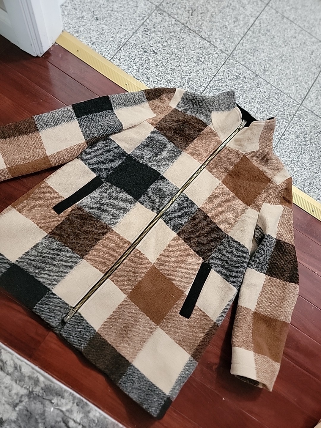 Pendleton Wool Blend Walker Coat  Jacket Cream Br… - image 2