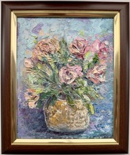 Original Modern Composition, Oil Painting ?Flowers?, Impasto Technique, 30.0x24.0 cm.