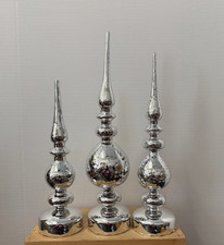 Valerie Parr Hill Set of 3 Illuminated Mercury Glass Finials
