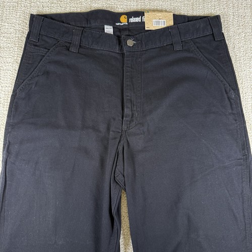 NWT Carhartt Mens 36x34 Rugged Flex Stretch Relaxed Fit Black Canvas Work Pants - Picture 4 of 8